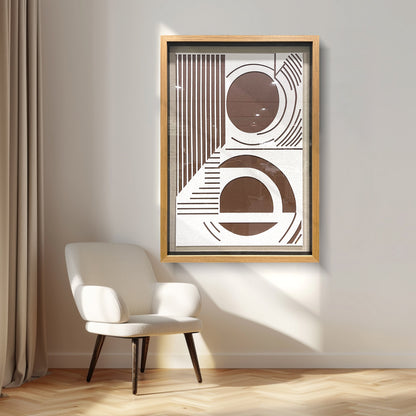 Creative geometric wide-format wall artwork, featuring a unique three-dimensional design and striking visual appeal.