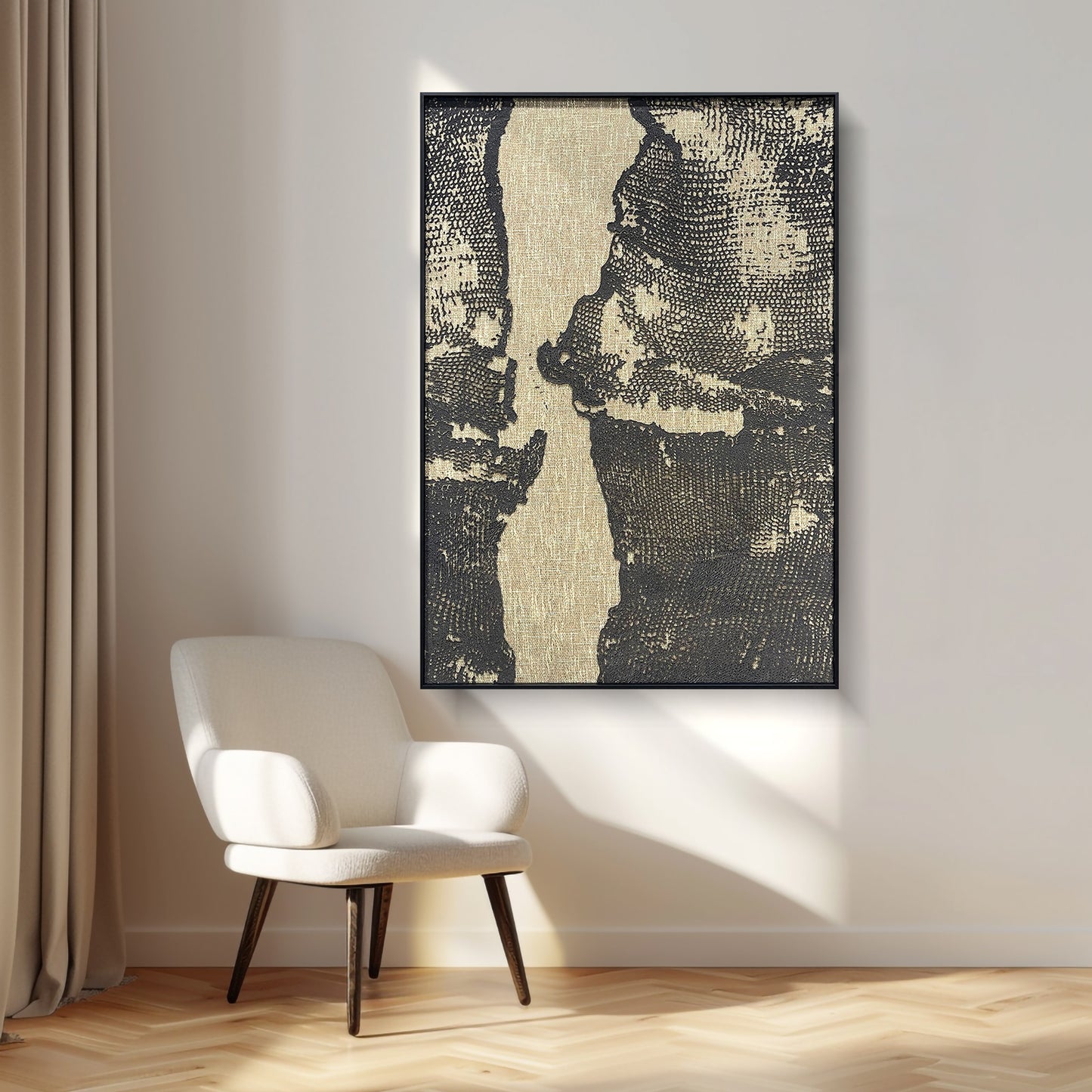 High-End Textured Wave Oil Painting - Modern Wall Art
