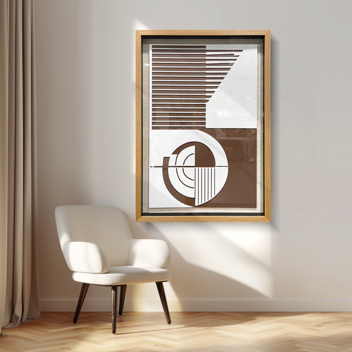 Chunky Textured Wood Carving - Heavy Impasto 3D Relief Decor