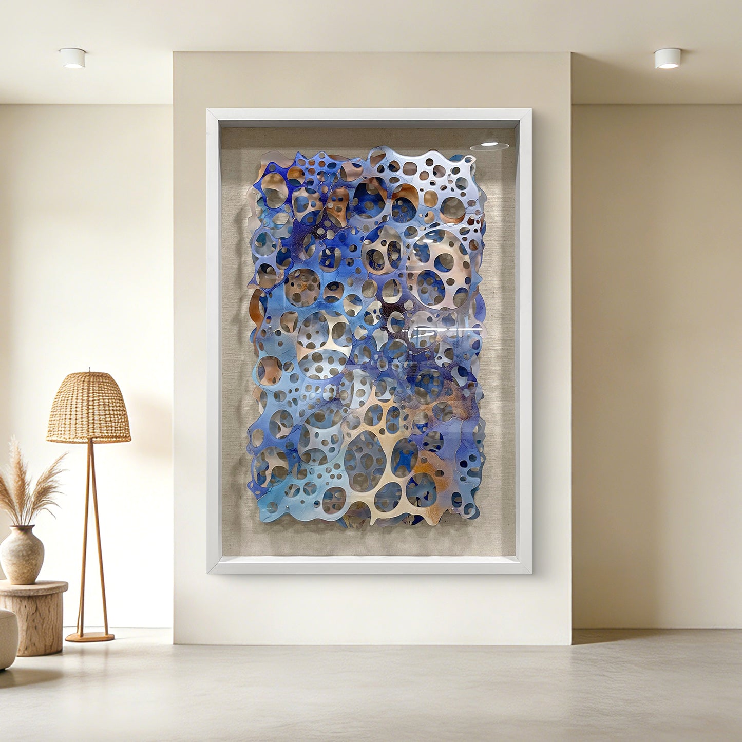 Abstract Acrylic Geometric Wall Hanging Gradient Textured Decor