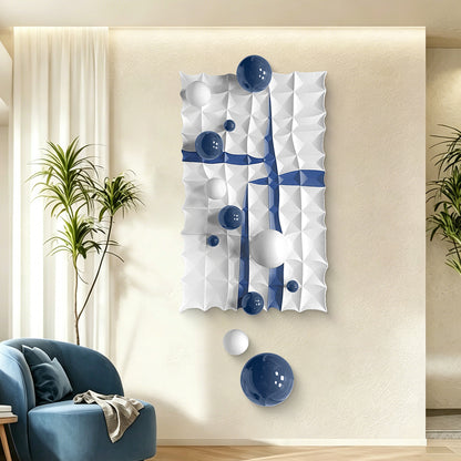 Orange Orbit Mixed Media Wall Art