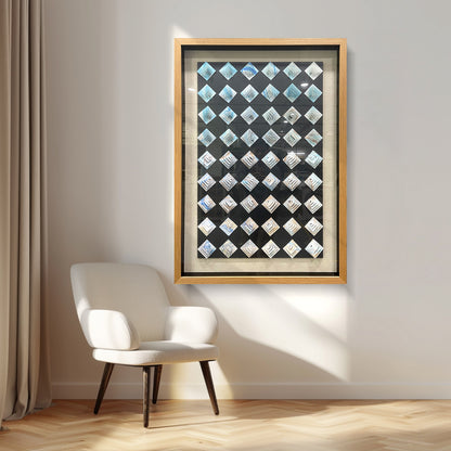Abstract Iridescent Metal Patchwork Wall Art - Modern Relief