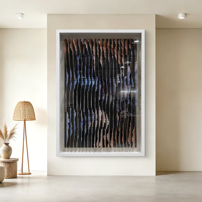Abstract Thermal-Bent Aluminum Strip Wall Art