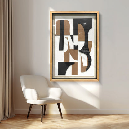Modern minimalist 3D relief decorative painting, handcrafted from sandstone with a sleek and stylish texture.