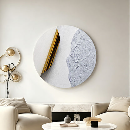 Blush Divide Round Textured Wall Art
