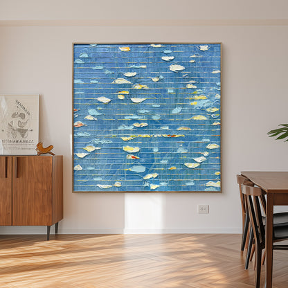 Coastal-Inspired Blue Abstract Wall Decor
