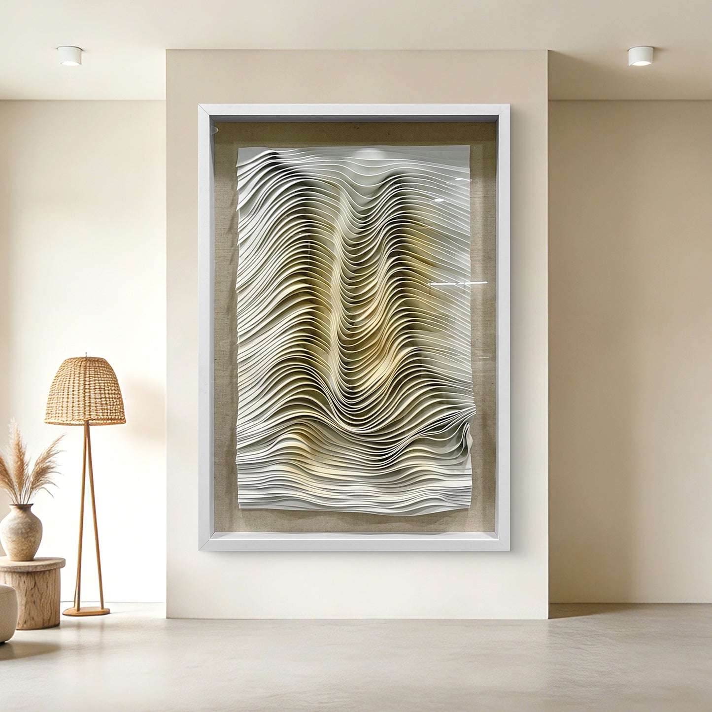 Minimalist Fabric Geometric Wall Hanging Textured Swirl Decor