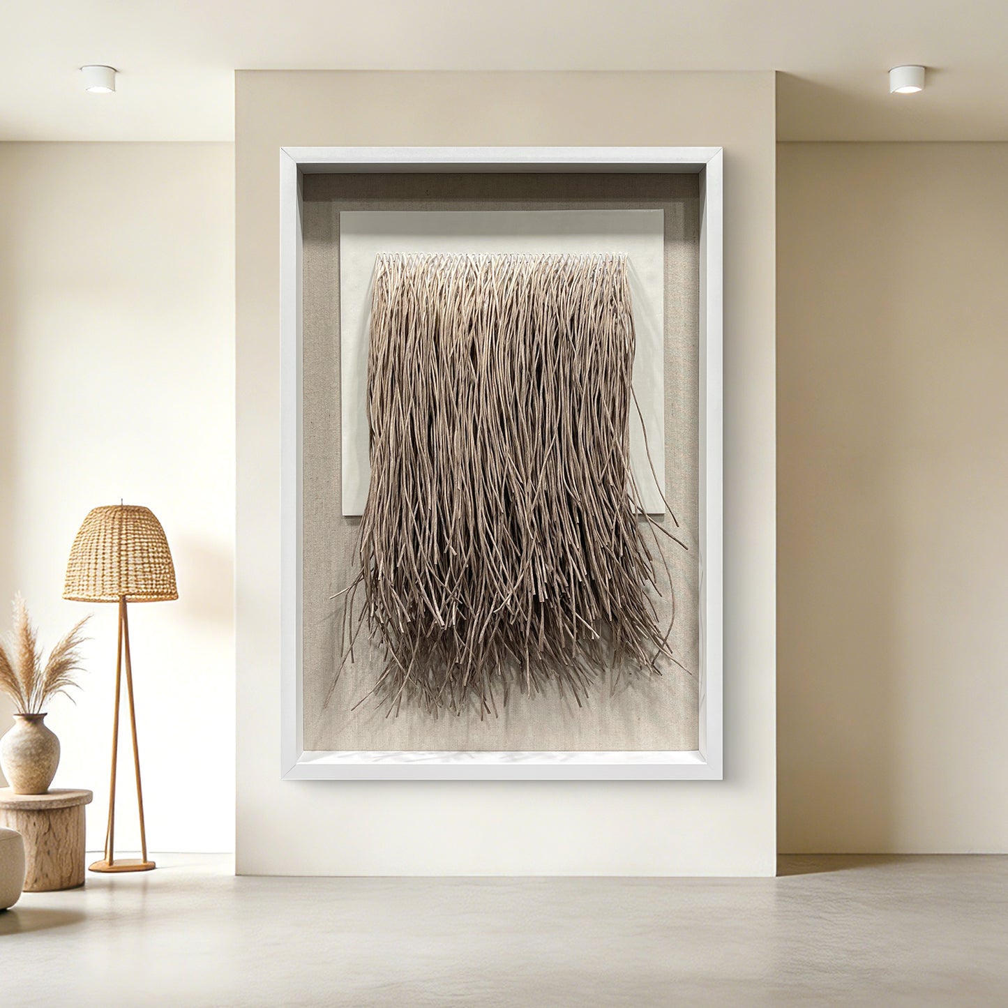 Minimalist Paper Rope Fringe Tapestry Wall Art