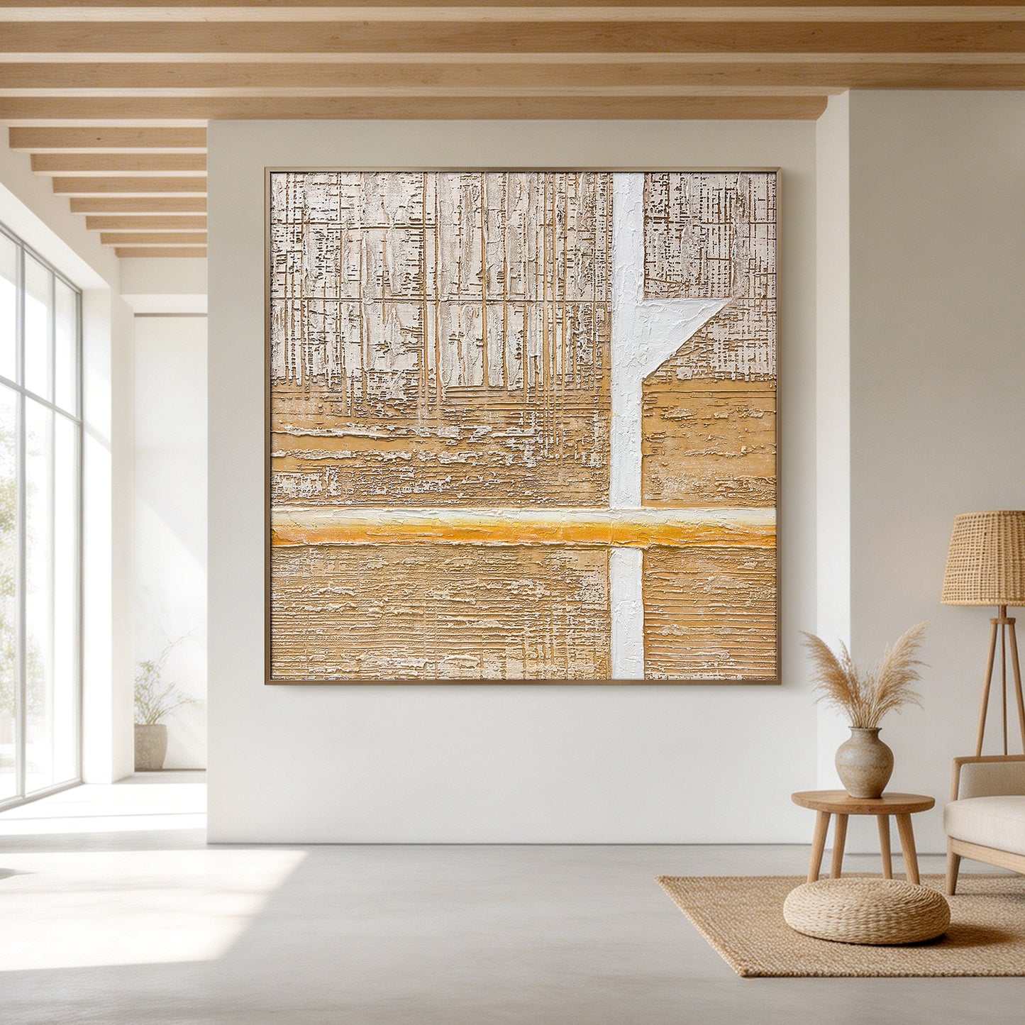 Architectural Neutral Textured Wall Art for Interior Design Projects