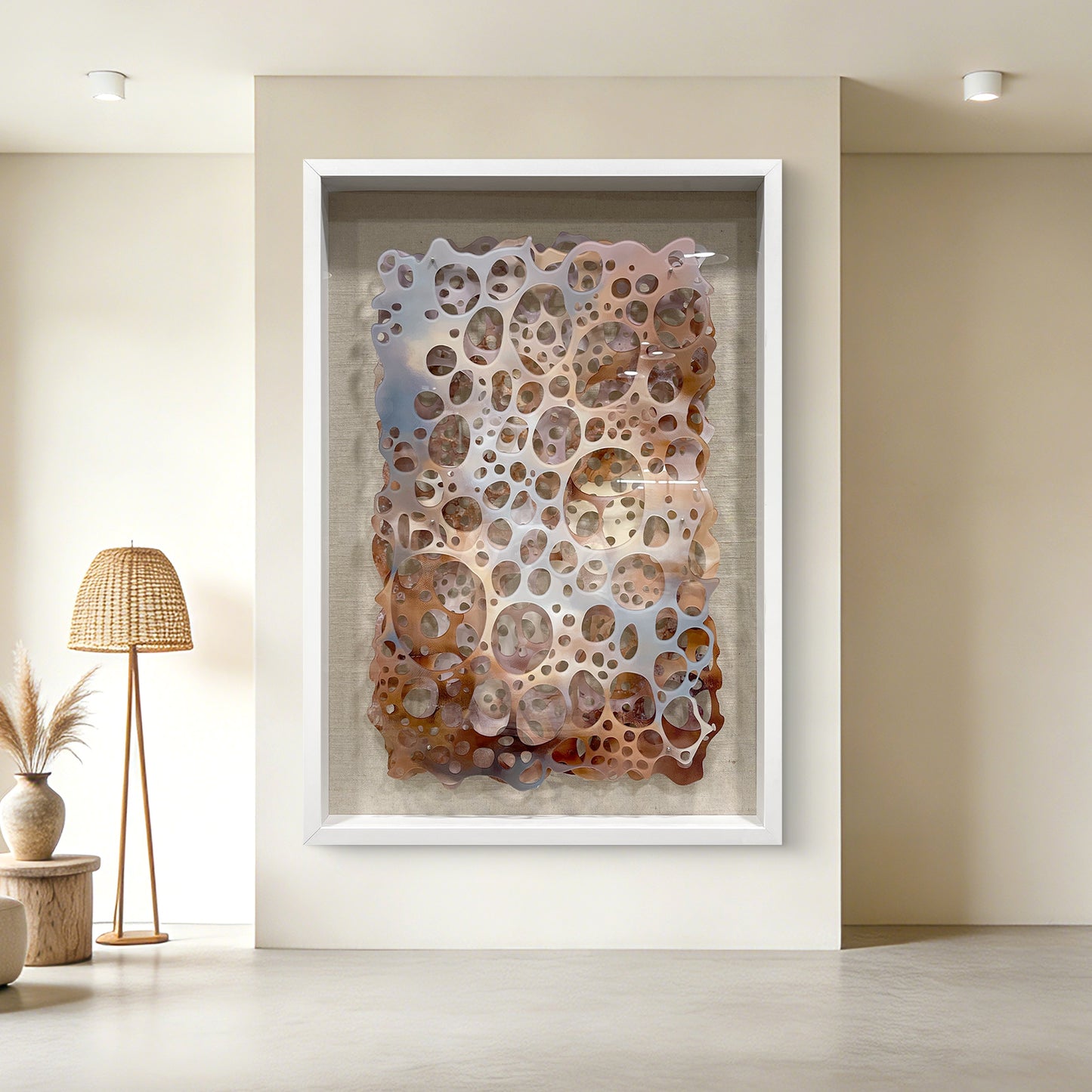 Sculpted Acrylic Wall Art Organic Perforated Hanging Artwork