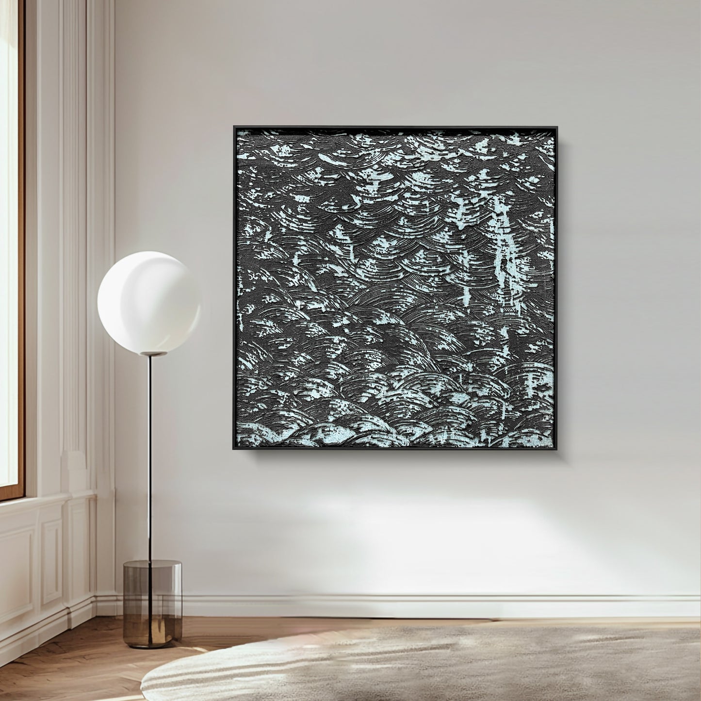 Abstract Ocean Scale Texture Painting - Luxury Wall Decor