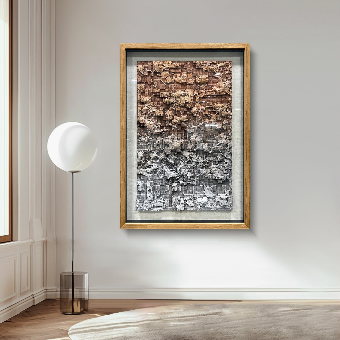 3D Foam Relief Decorative Wall Art, Brown & Gray Textured Handcrafted Wall Decor