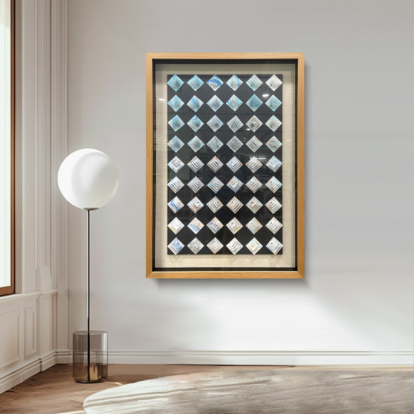 Abstract Iridescent Metal Patchwork Wall Art - Modern Relief