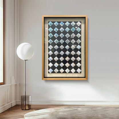 Abstract Iridescent Metal Patchwork Wall Art - Modern Relief
