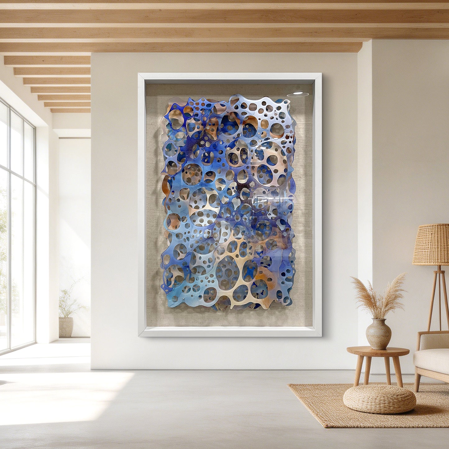 Abstract Acrylic Geometric Wall Hanging Gradient Textured Decor
