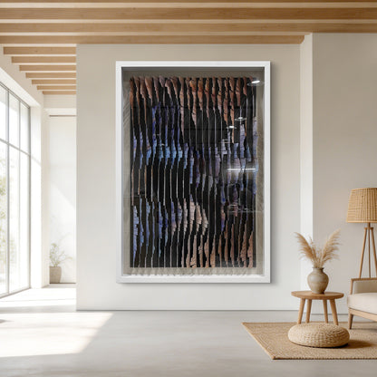 Abstract Thermal-Bent Aluminum Strip Wall Art