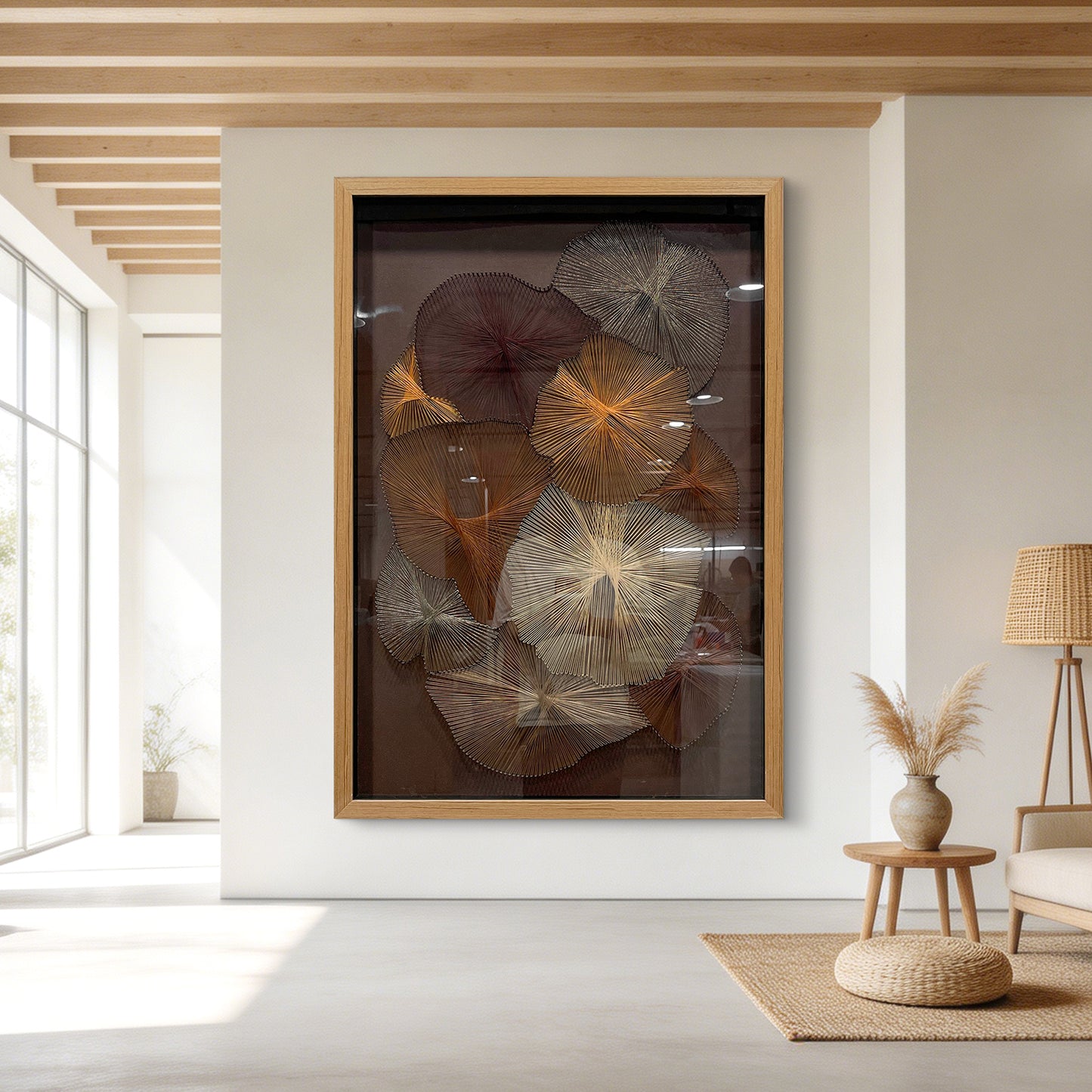 Luxury Textile Blossom Wall Panel Contemporary Thread Artwork