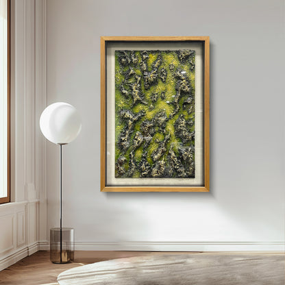 Abstract Fluid Double-Layer Relief Art - Earth Tone Desert Wavy