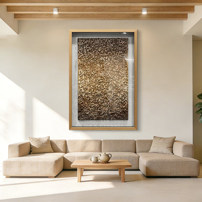 Hand Painted Foam Cylinder Wall Art, Solid Wood Frame with Tempered Glass