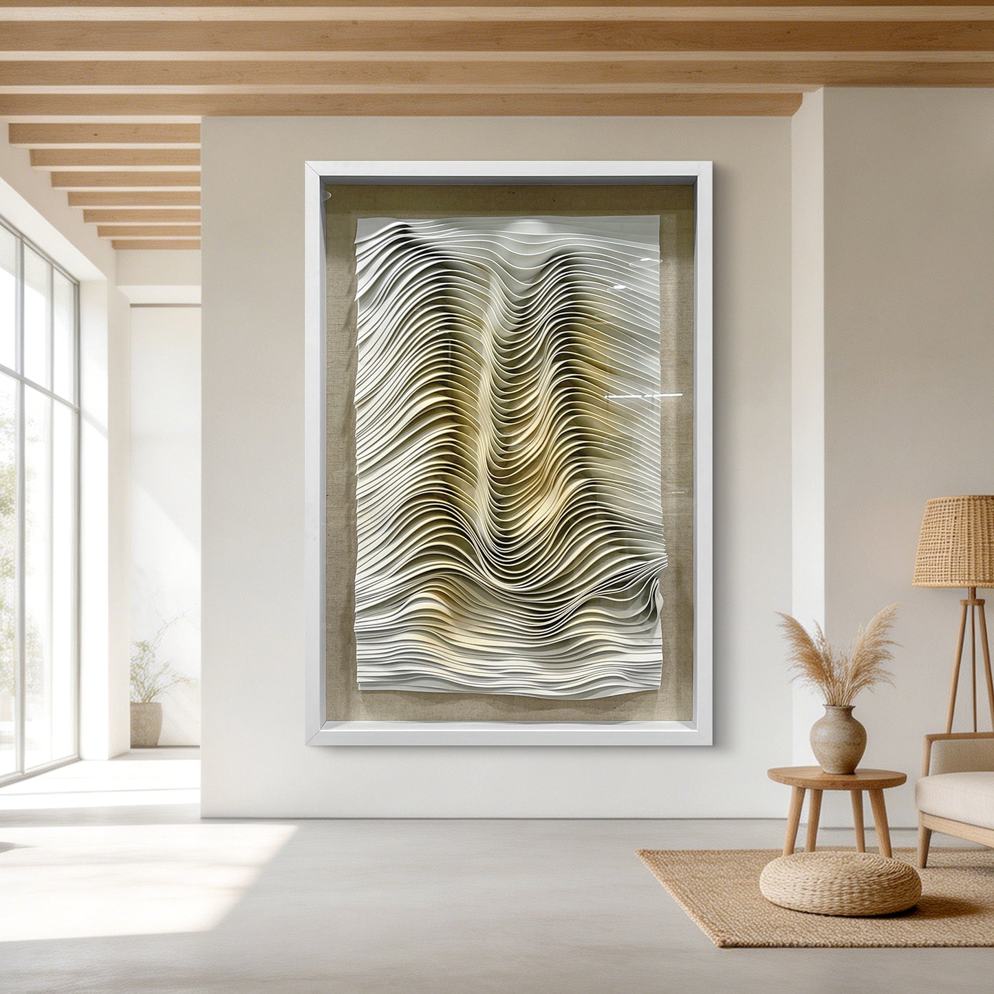 Minimalist Fabric Geometric Wall Hanging Textured Swirl Decor