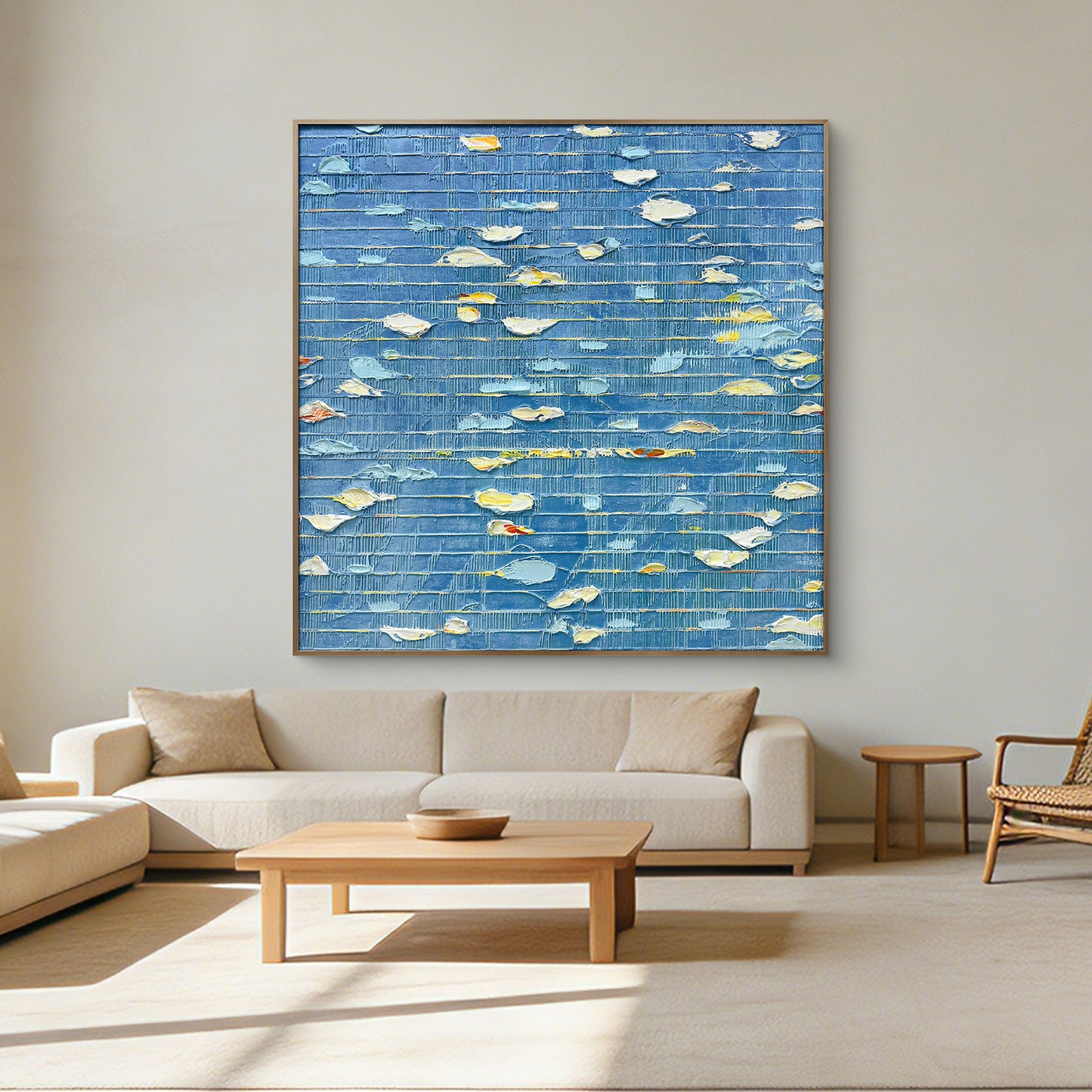 Coastal-Inspired Blue Abstract Wall Decor
