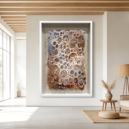 Sculpted Acrylic Wall Art Organic Perforated Hanging Artwork