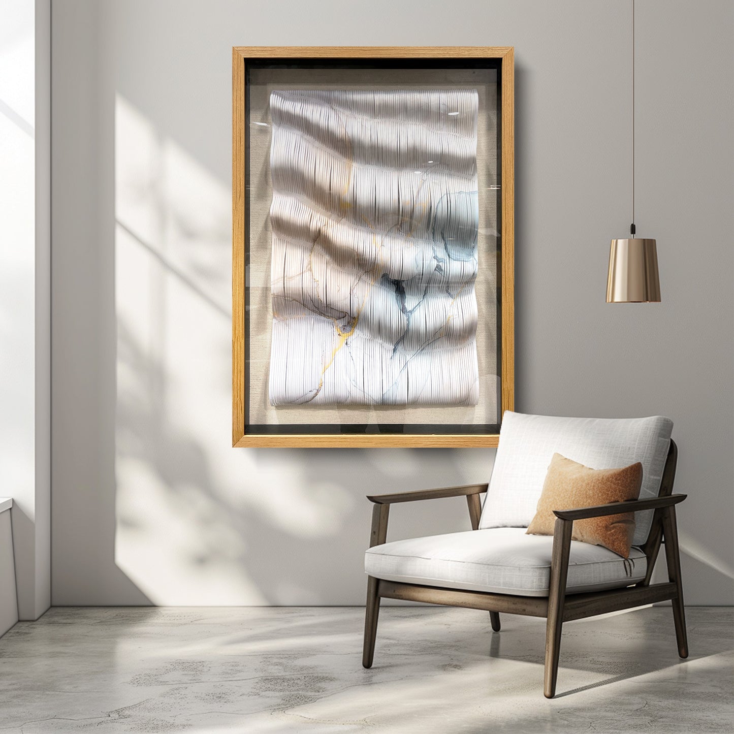 Handcrafted 3D paper art wall decor, featuring modern three-dimensional design and exquisite artistic texture.