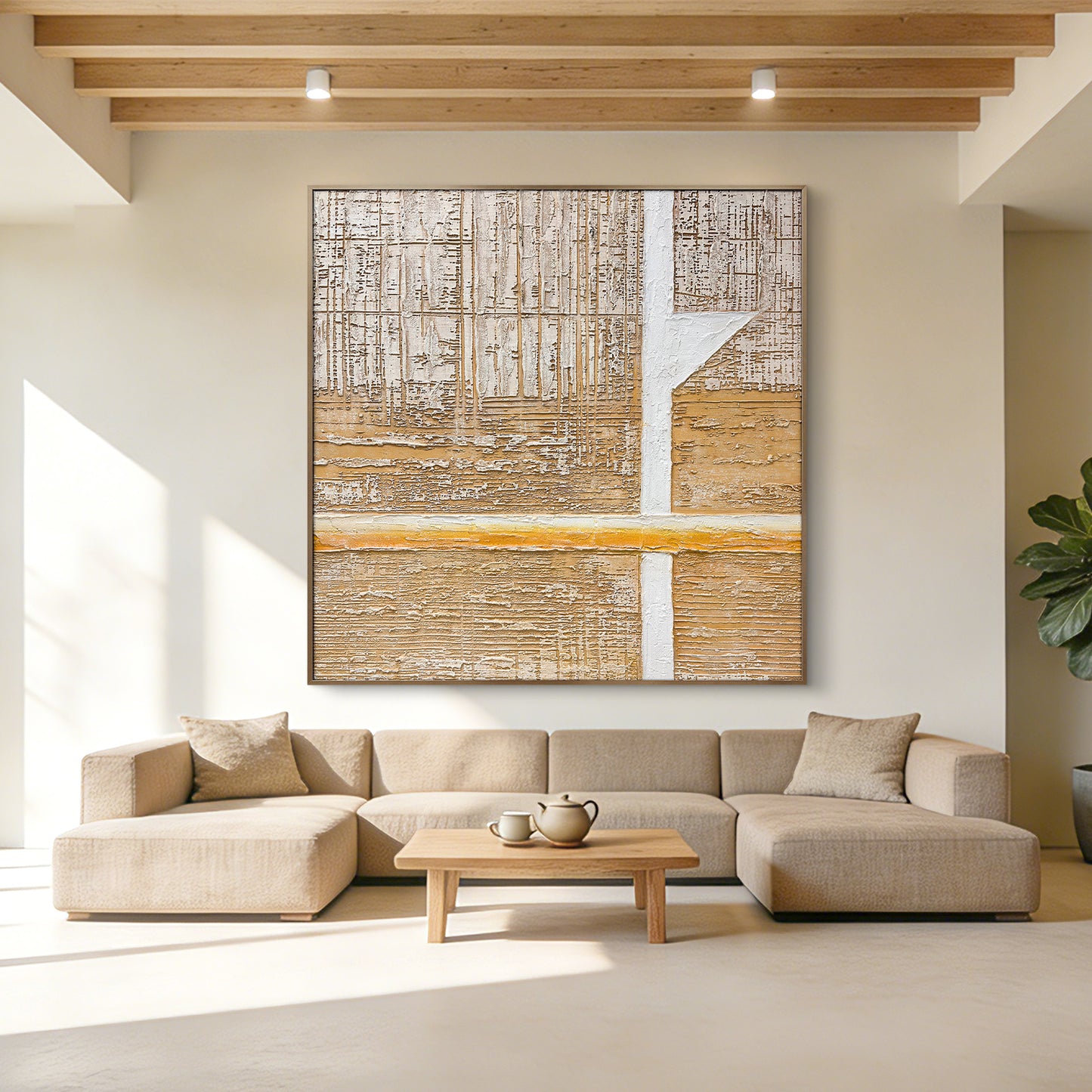 Architectural Neutral Textured Wall Art for Interior Design Projects