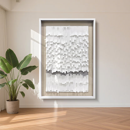 Modern Abstract 3D Wall Art, Handcrafted Aesthetic Decor in Black and White