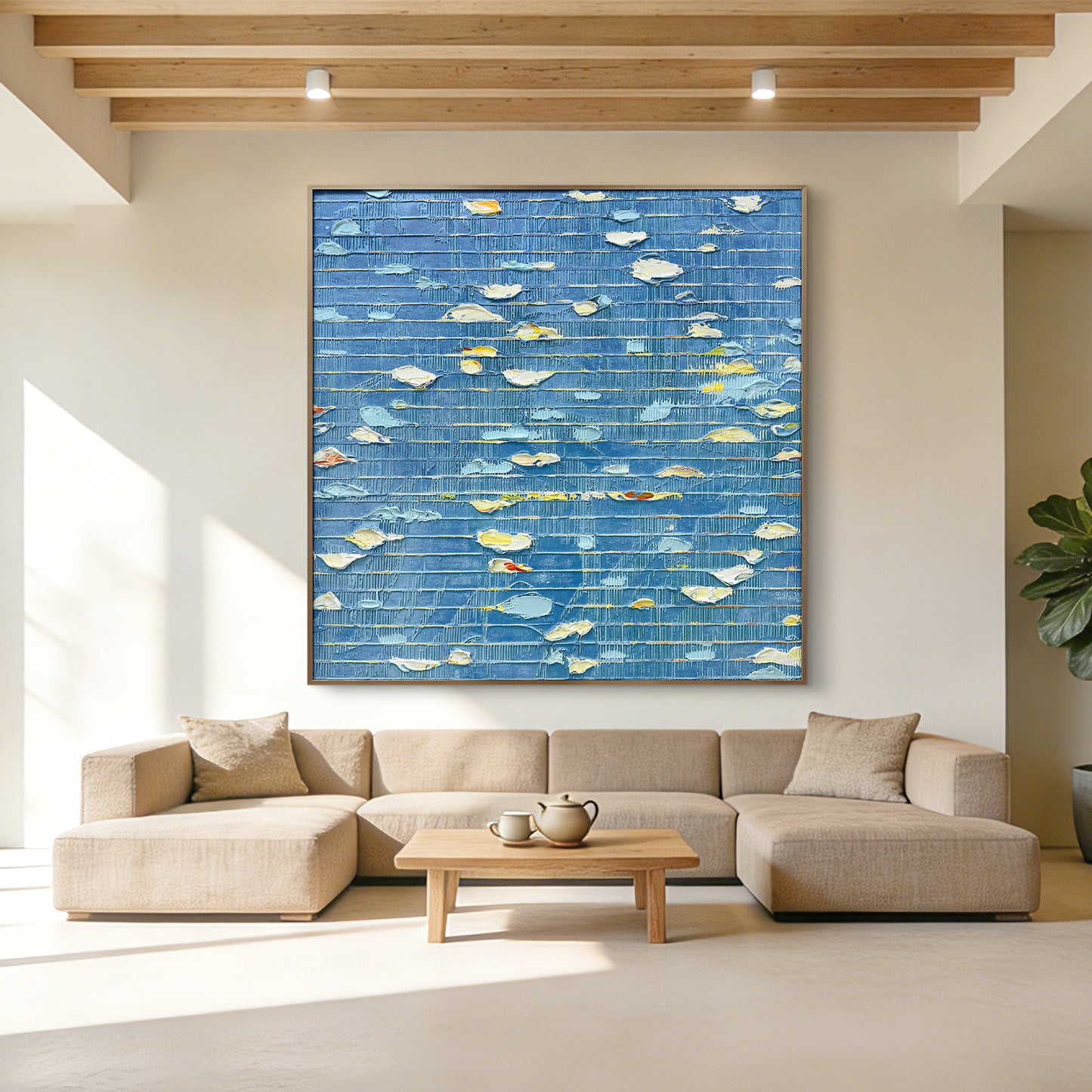 Coastal-Inspired Blue Abstract Wall Decor
