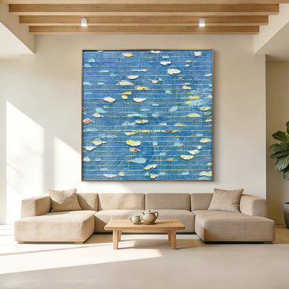 Coastal-Inspired Blue Abstract Wall Decor