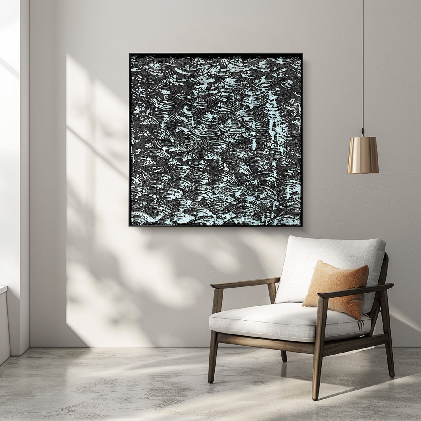 Abstract Ocean Scale Texture Painting - Luxury Wall Decor