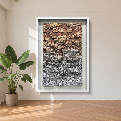 3D Foam Relief Decorative Wall Art, Brown & Gray Textured Handcrafted Wall Decor