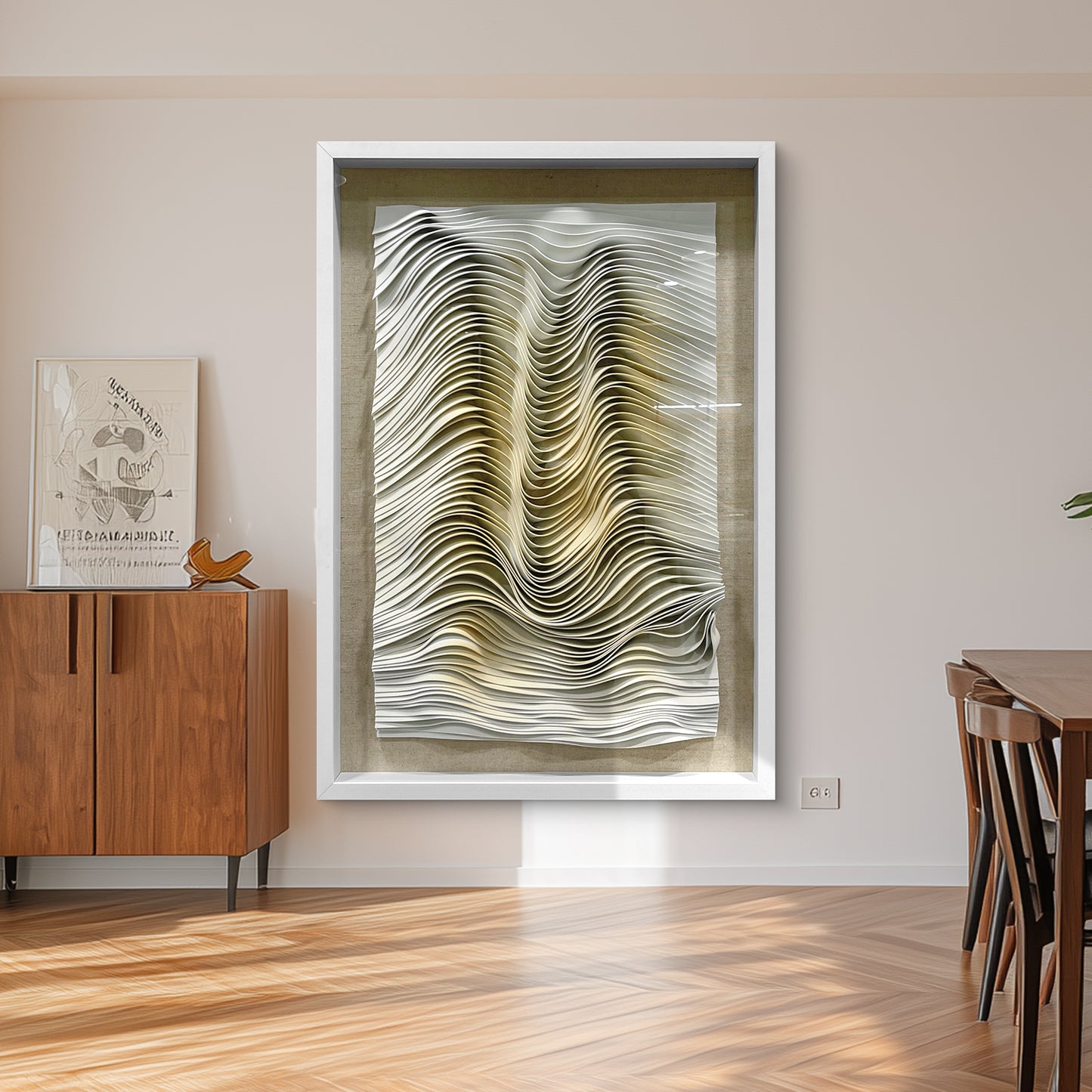 Minimalist Fabric Geometric Wall Hanging Textured Swirl Decor