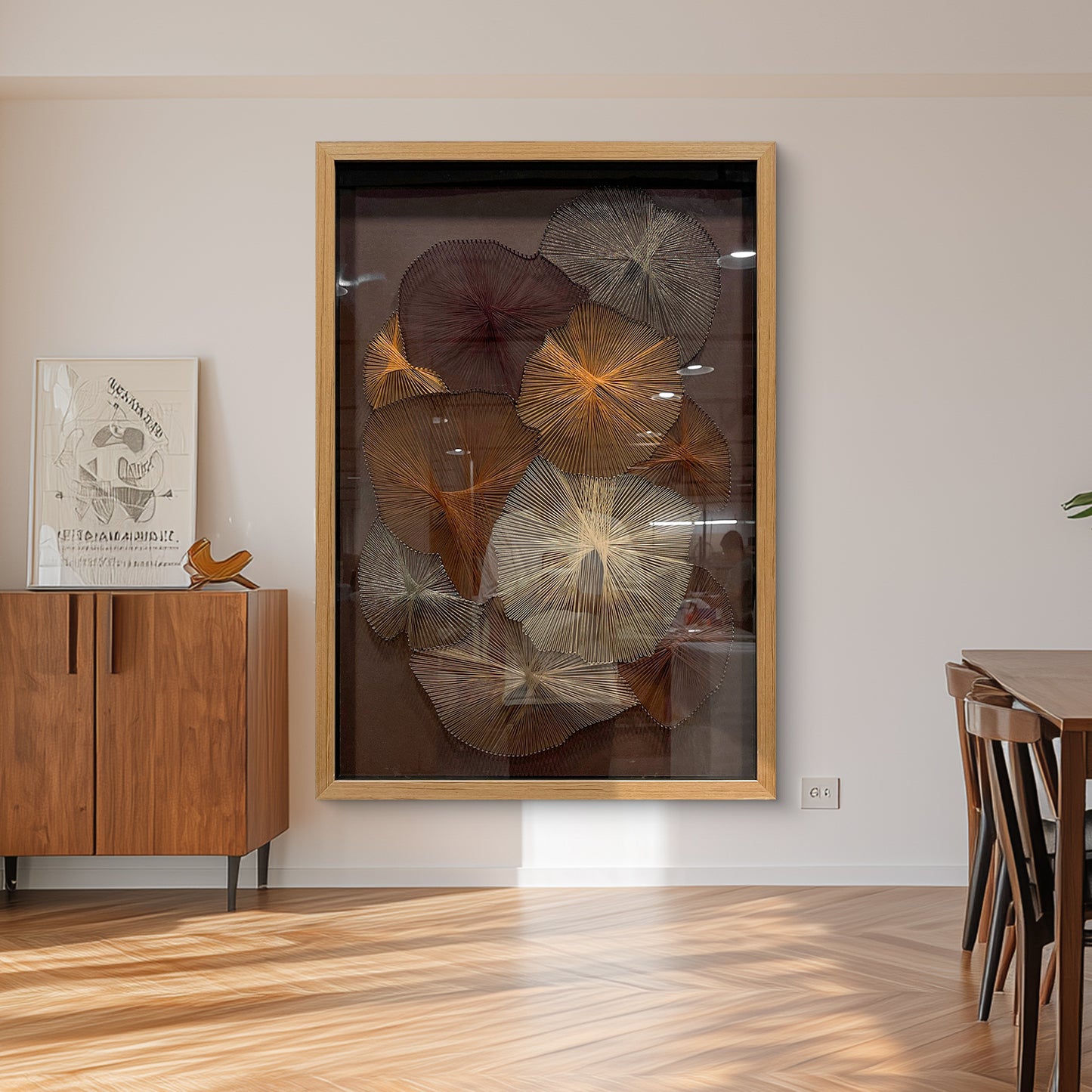 Luxury Textile Blossom Wall Panel Contemporary Thread Artwork