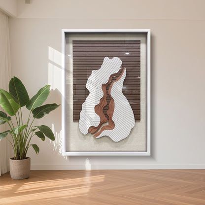 Modern minimalist 3D relief decorative painting, hand-drawn with sandstone texture, simple and stylish.
