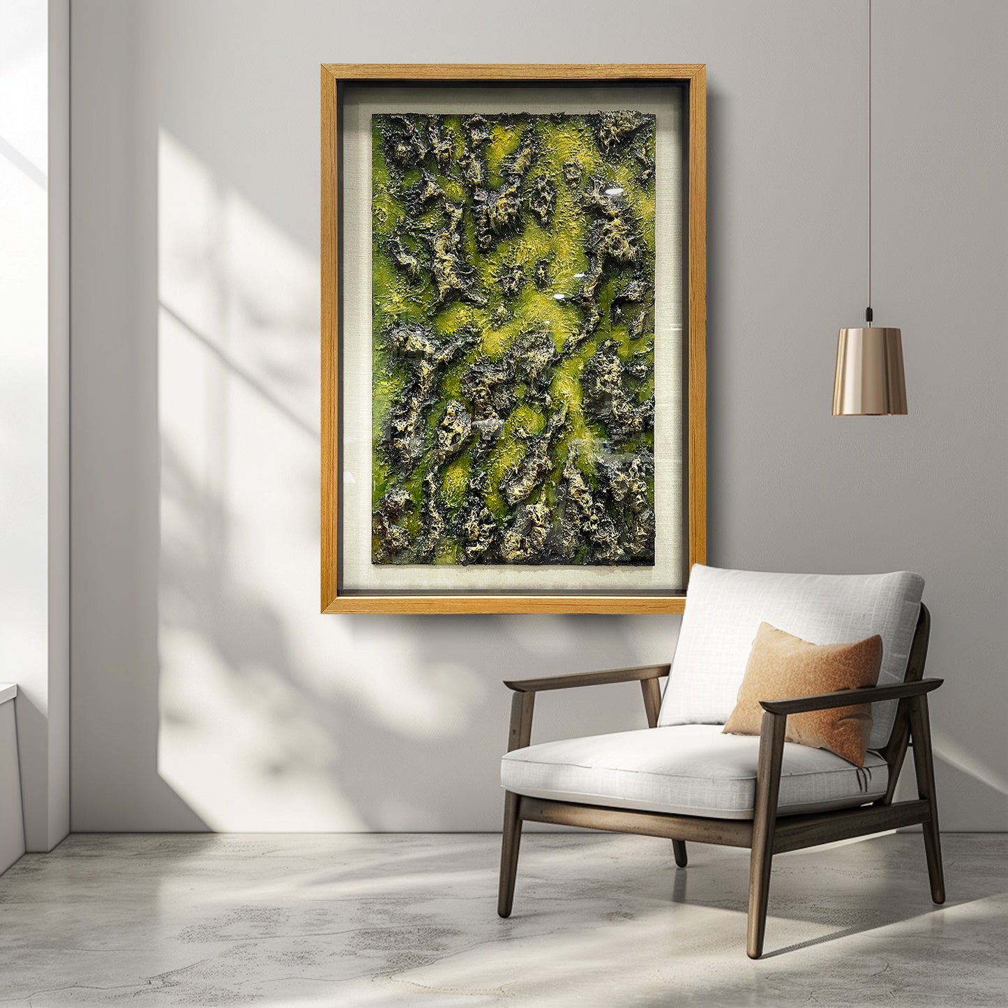 Abstract Fluid Double-Layer Relief Art - Earth Tone Desert Wavy