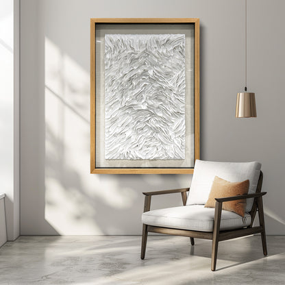 Handcrafted 3D leather wall art, featuring distinctive three-dimensional texture and sophisticated artistic detailing.