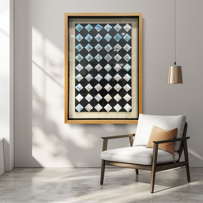 Abstract Iridescent Metal Patchwork Wall Art - Modern Relief