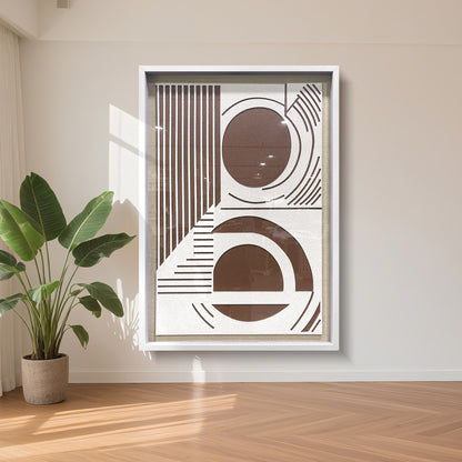 Creative geometric wide-format wall artwork, featuring a unique three-dimensional design and striking visual appeal.