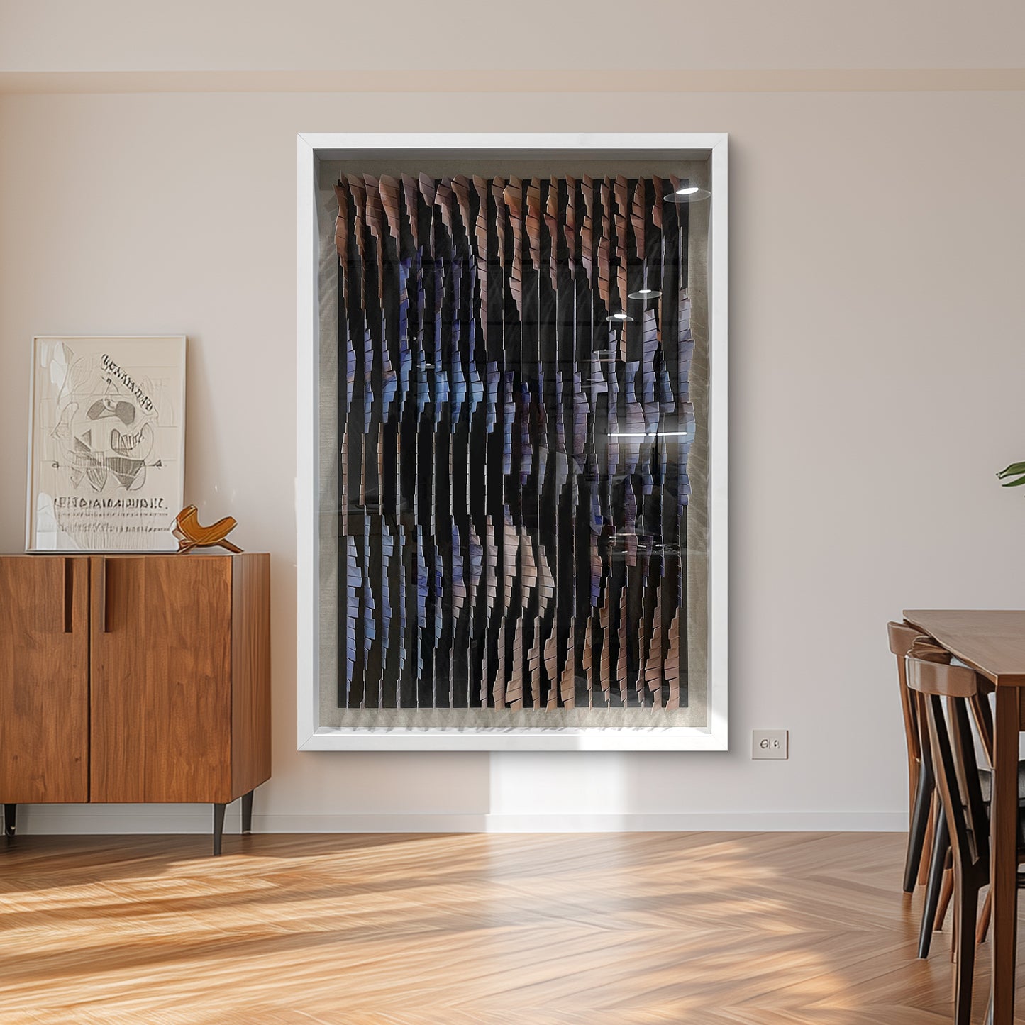 Abstract Thermal-Bent Aluminum Strip Wall Art