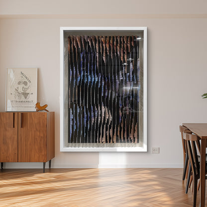 Abstract Thermal-Bent Aluminum Strip Wall Art