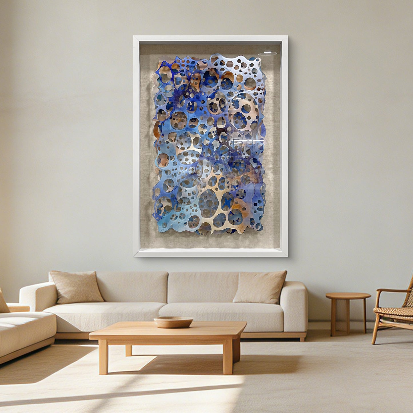 Abstract Acrylic Geometric Wall Hanging Gradient Textured Decor