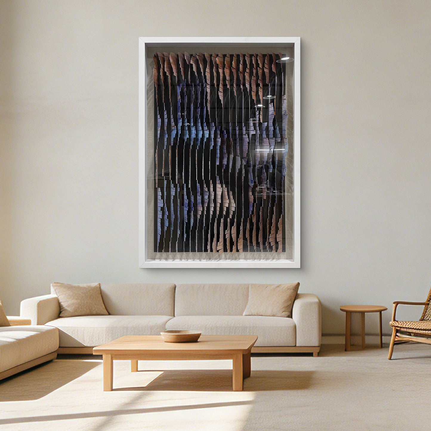 Abstract Thermal-Bent Aluminum Strip Wall Art