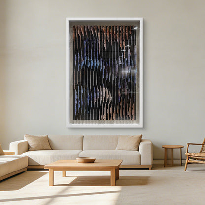Abstract Thermal-Bent Aluminum Strip Wall Art