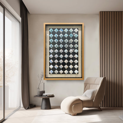 Abstract Iridescent Metal Patchwork Wall Art - Modern Relief