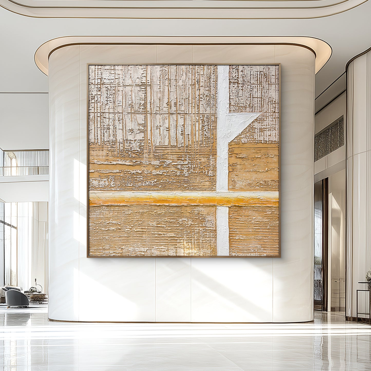Architectural Neutral Textured Wall Art for Interior Design Projects