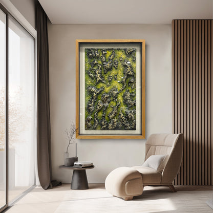Abstract Fluid Double-Layer Relief Art - Earth Tone Desert Wavy