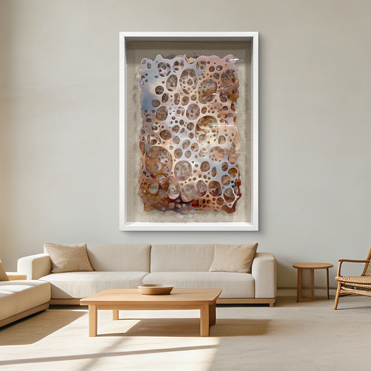 Sculpted Acrylic Wall Art Organic Perforated Hanging Artwork