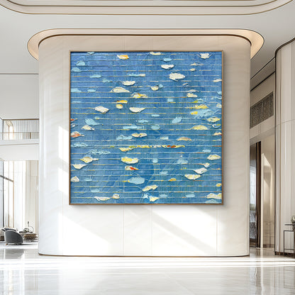 Coastal-Inspired Blue Abstract Wall Decor